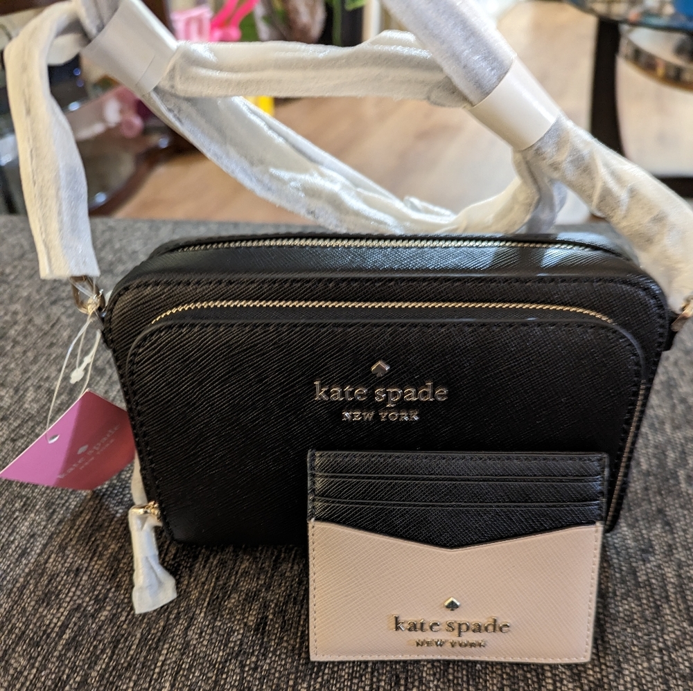 Kate Spade small dual zip around crossbody with wallet!